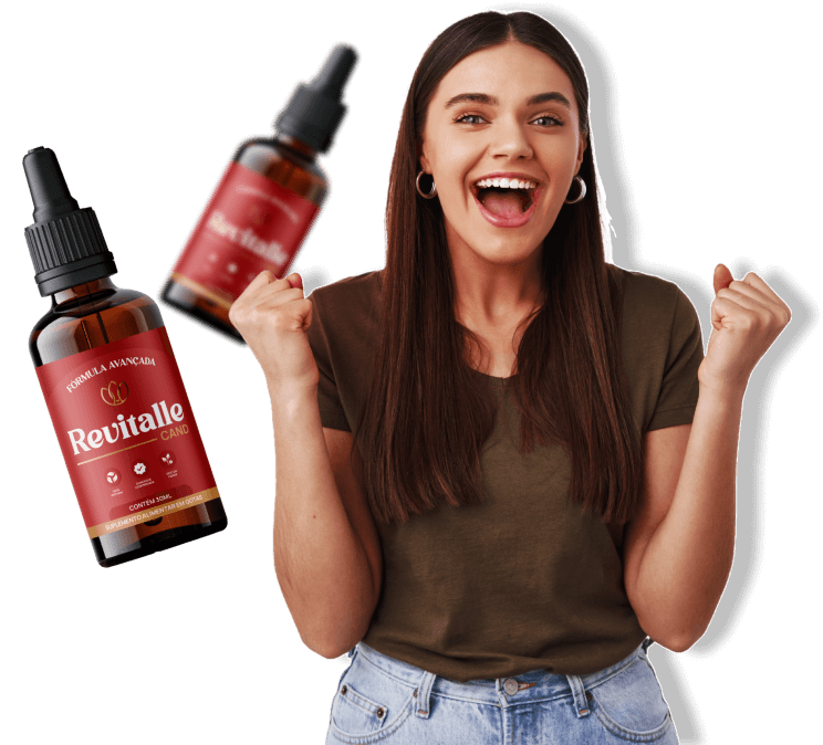 Modelo Feliz por ter comprado o Revitalle Cand